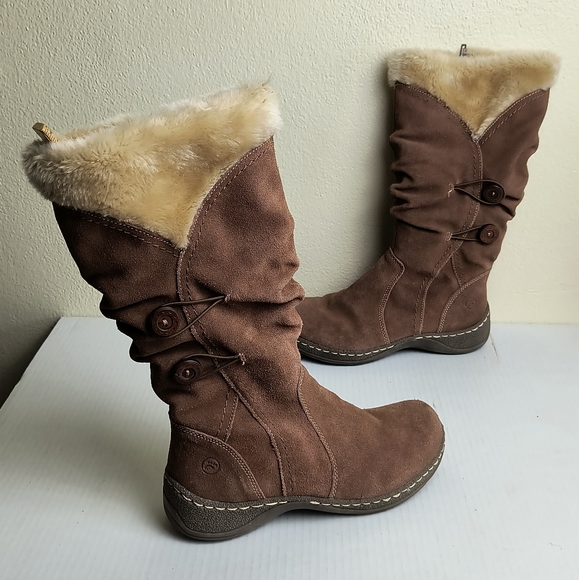 BareTraps Esha Brown and Cream Winter Boots with Fur Lining Size 7.5M - Picture 1 of 11